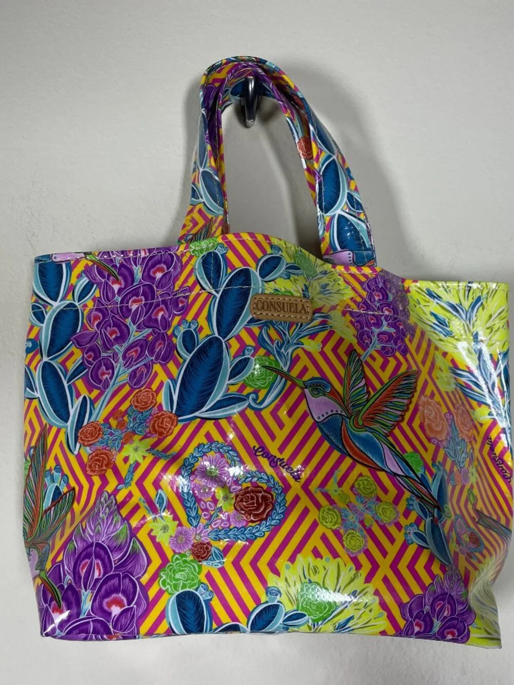 Consuela Hummingbird Grab N' Go Small Mini Tote Bag 8.5" x 9" Tropical Travel! - Picture 1 of 6